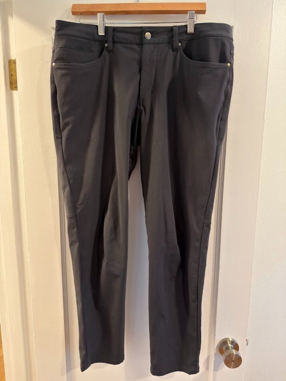 Lululemon ABC Pant Skinny Fit Warpstreme Obsidian Dark Gray Mens [Size 34]